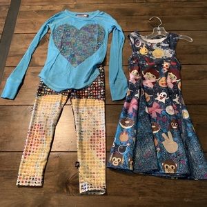 Terez Emoji Outfit - Skater Dress, Leggings & top 4-6